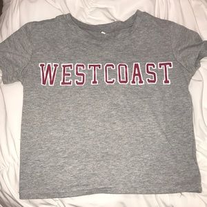 West coast crop top t shirt